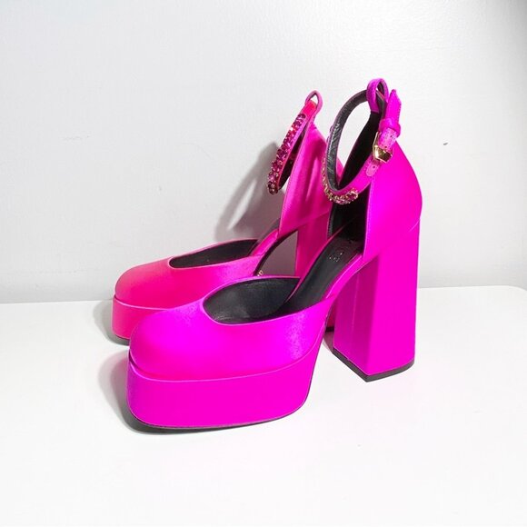 NWT VERSACE Medusa Aevitas Satin Single Platform Pumps Size 38 - Picture 4 of 9